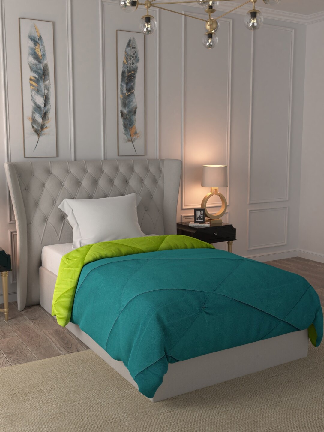 

URBAN SPACE Blue Solid Mild Winter 233 GSM Single Bed Comforter