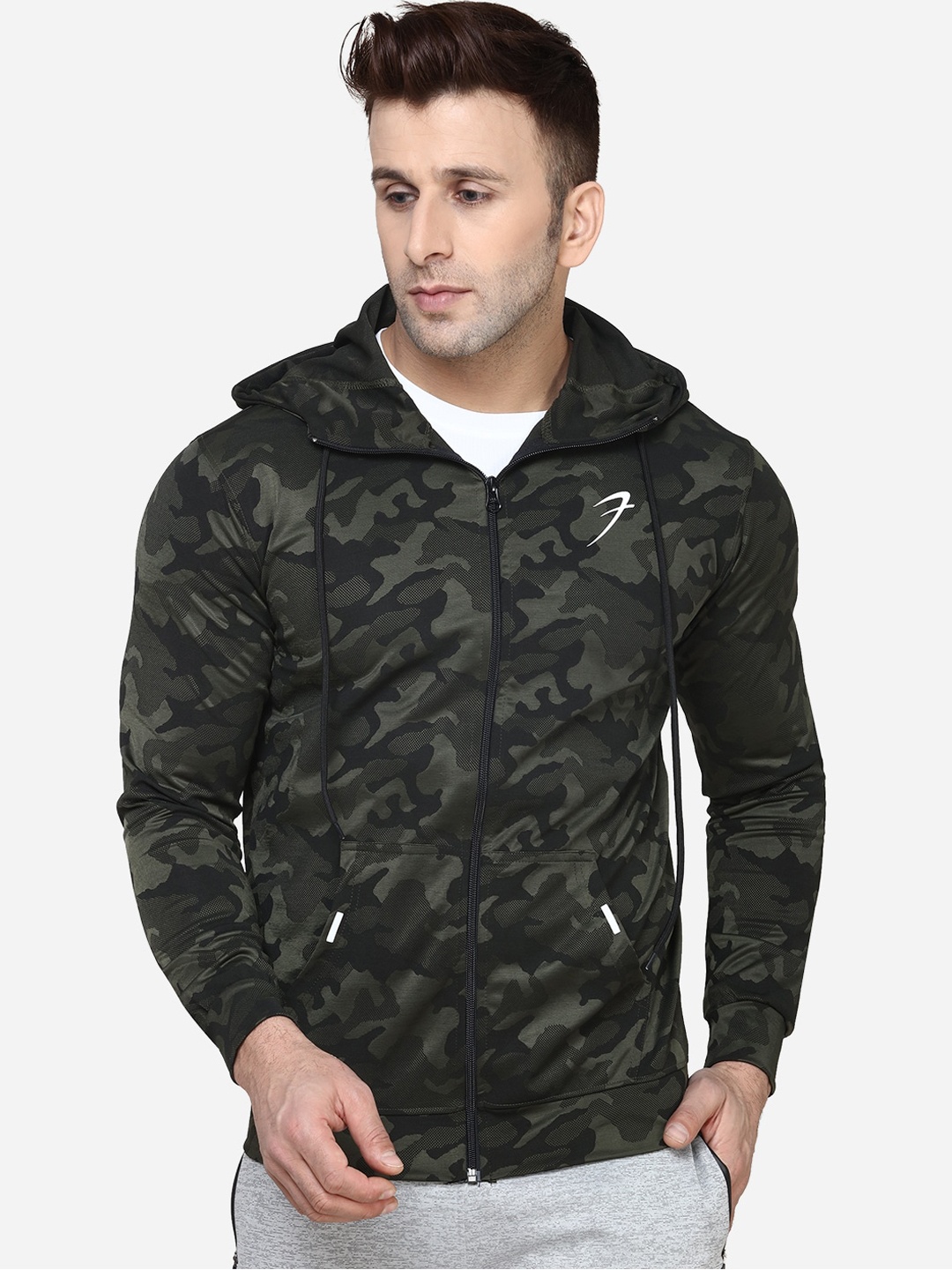 

FUAARK Men Green Printed Lightweight Sporty Jacket