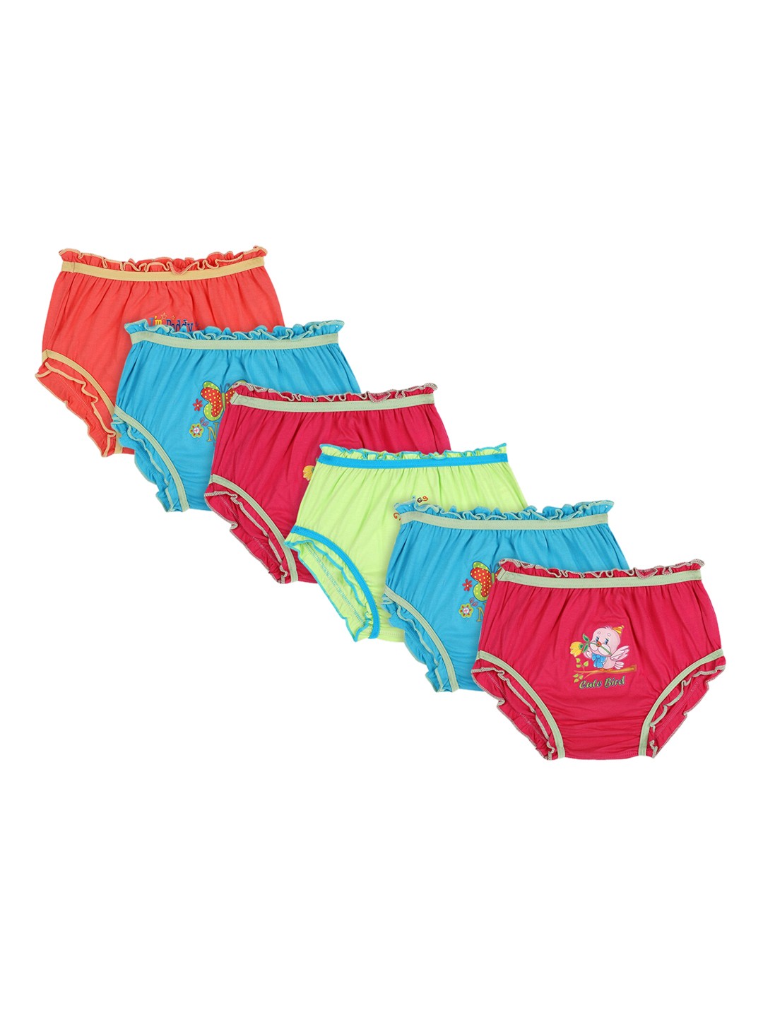 

Bodycare Kids Girls Pack Of 6 Assorted Basic Briefs KIA6450-PK002