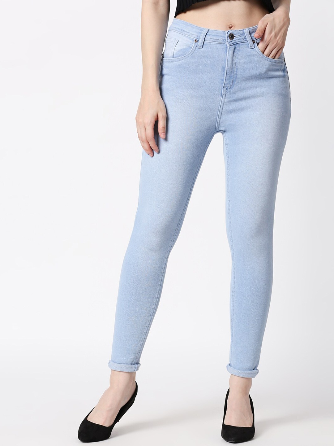 

High Star Women Blue Slim Fit High-Rise Clean Look Stretchable Jeans