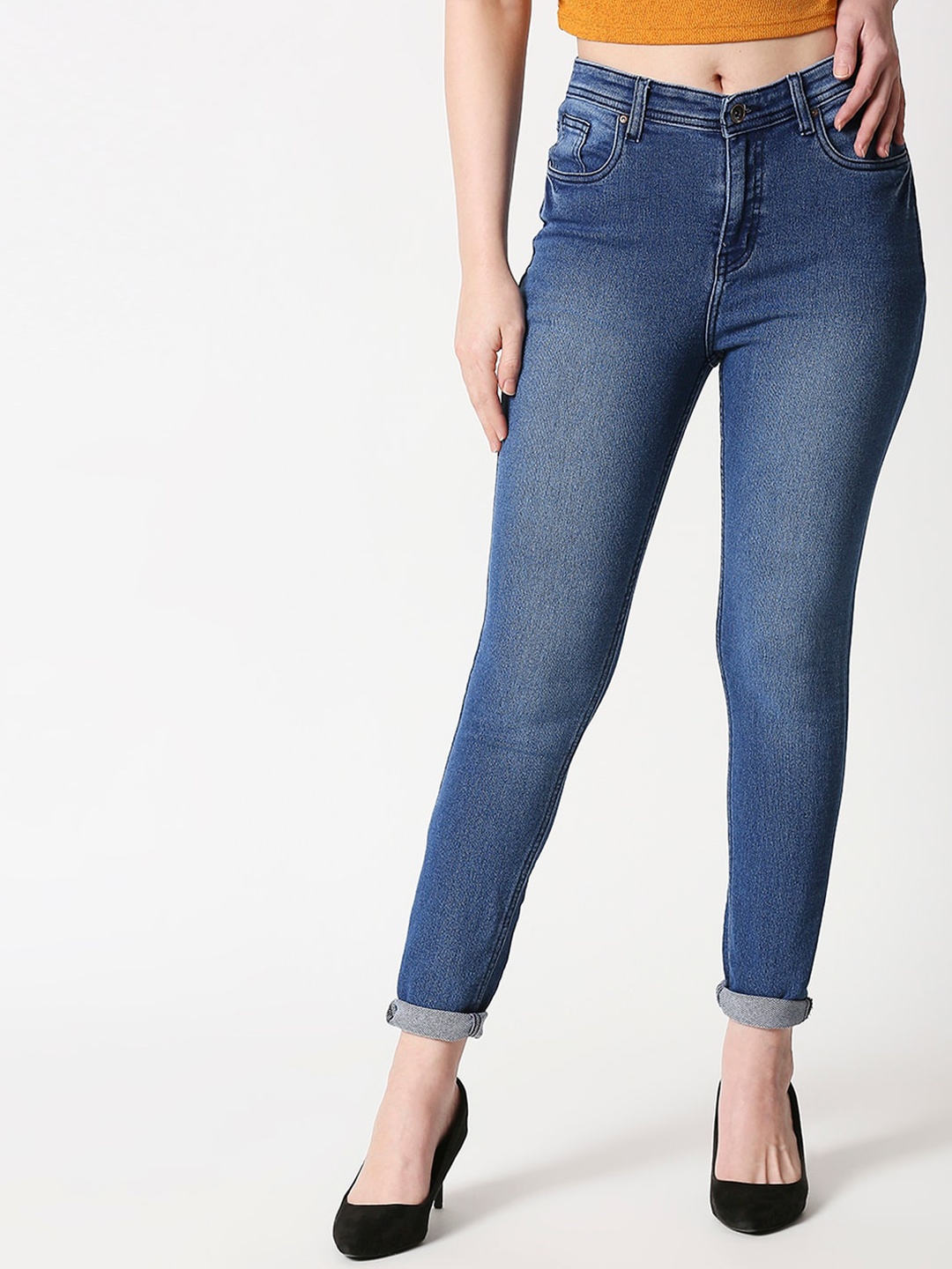 

High Star Women Blue Slim Fit High-Rise Clean Look Stretchable Jeans
