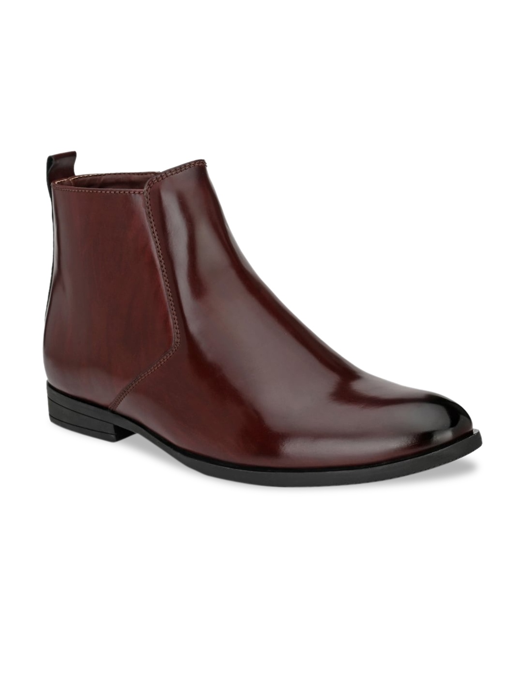 

Fentacia Men Brown Solid Synthetic Leather High-Top Flat Boots