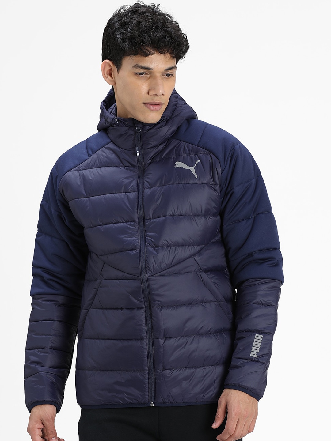 

Puma Men Blue Colourblocked Padded Jacket