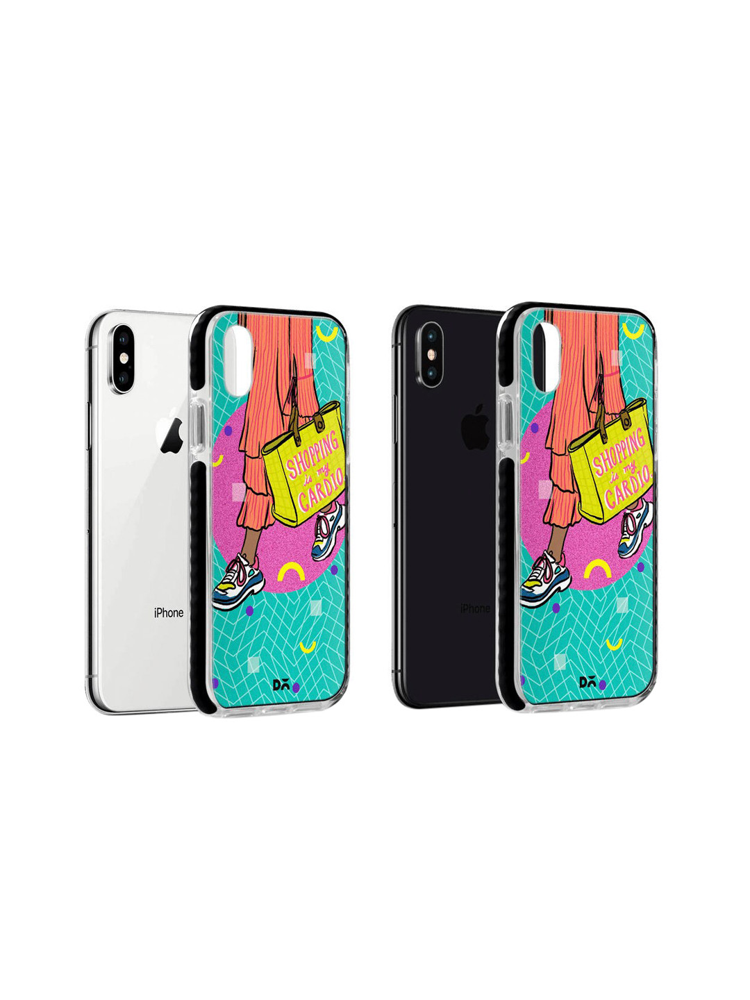 

DailyObjects Blue & Pink Shopping Cardio iPhone XS Max Stride Case Cover