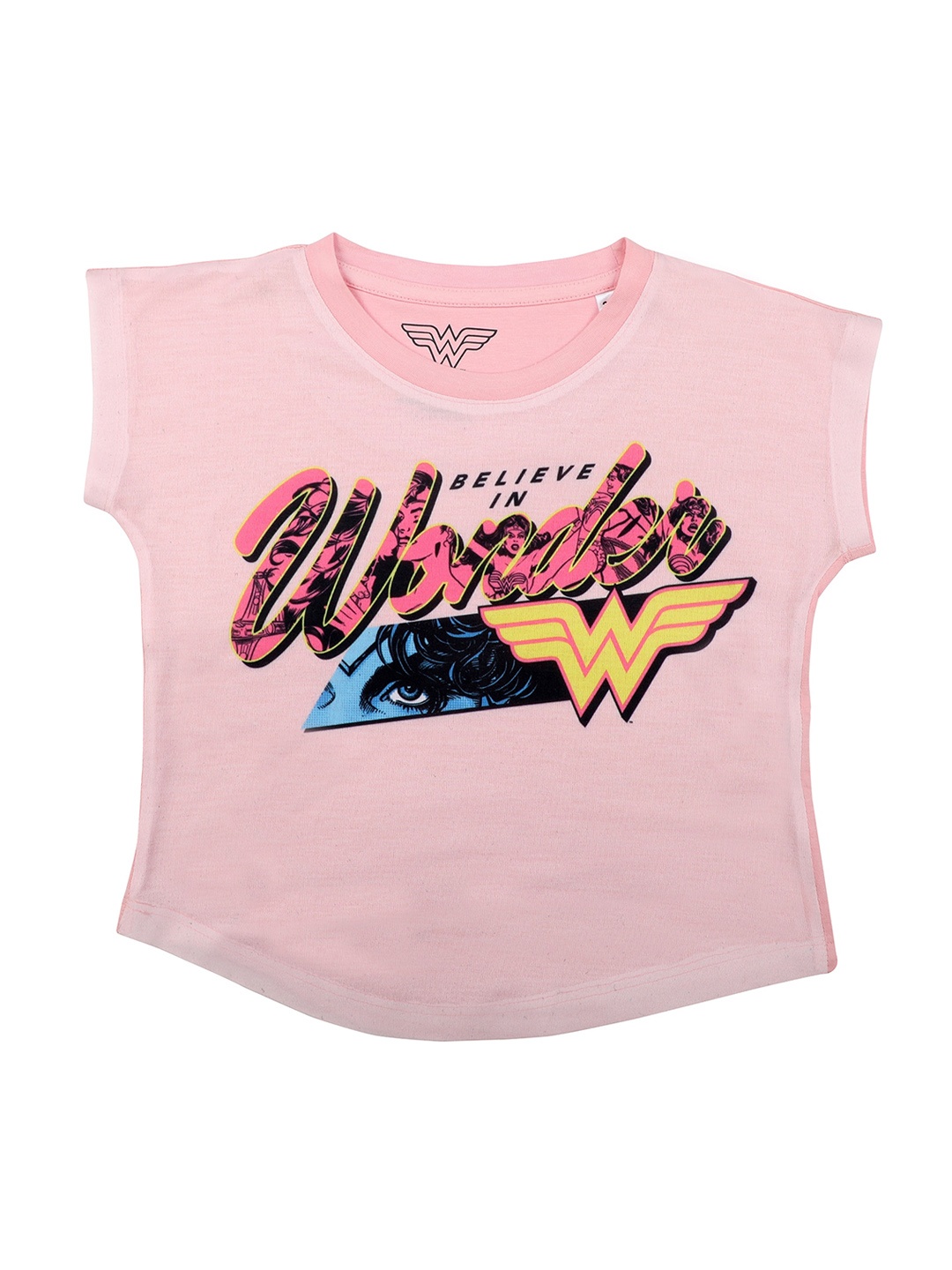 

Wonder Woman Girls Pink Printed Top