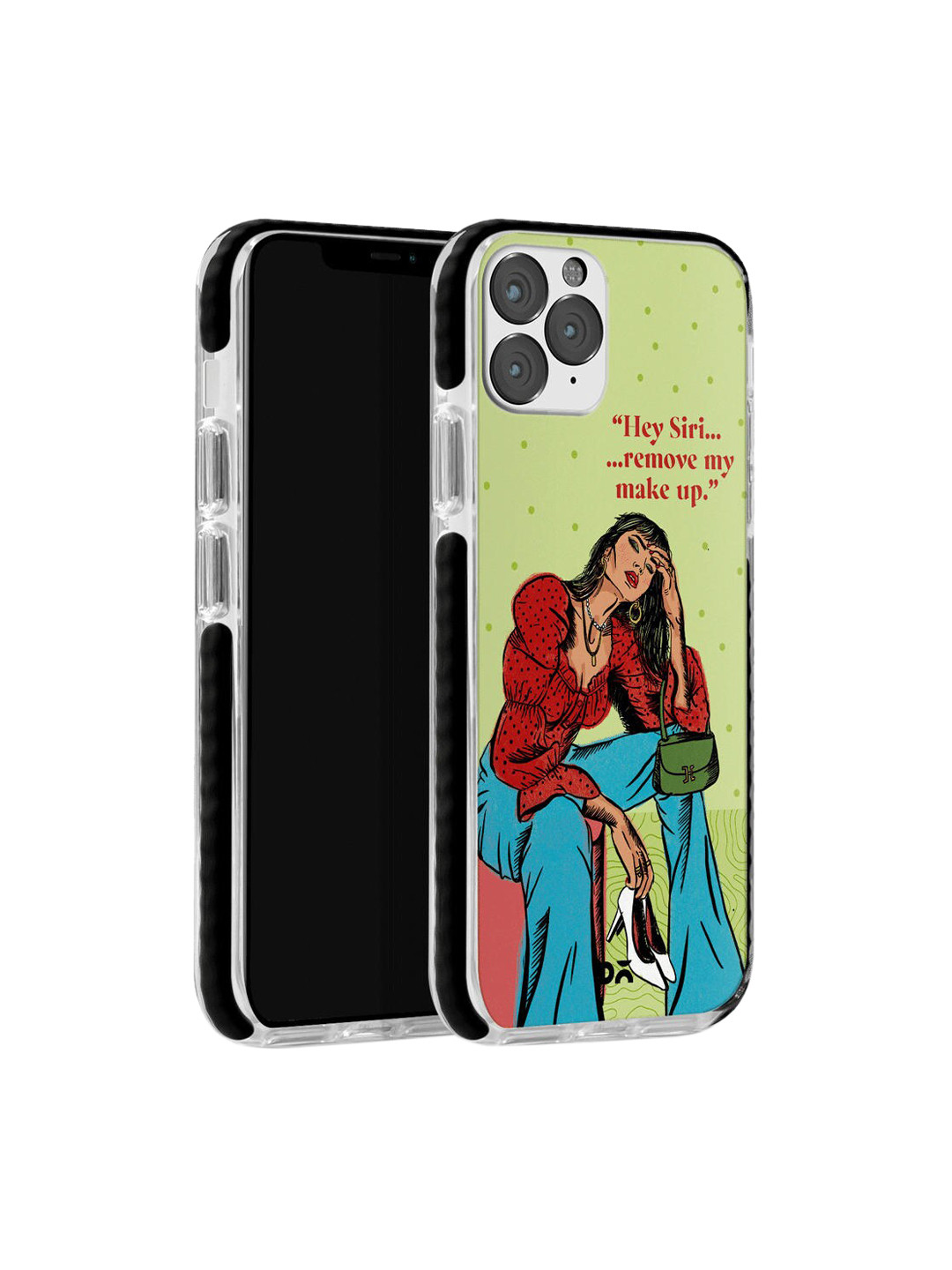 

DailyObjects Green & Red Hey Siri Stride iPhone 11 Pro Max Cover