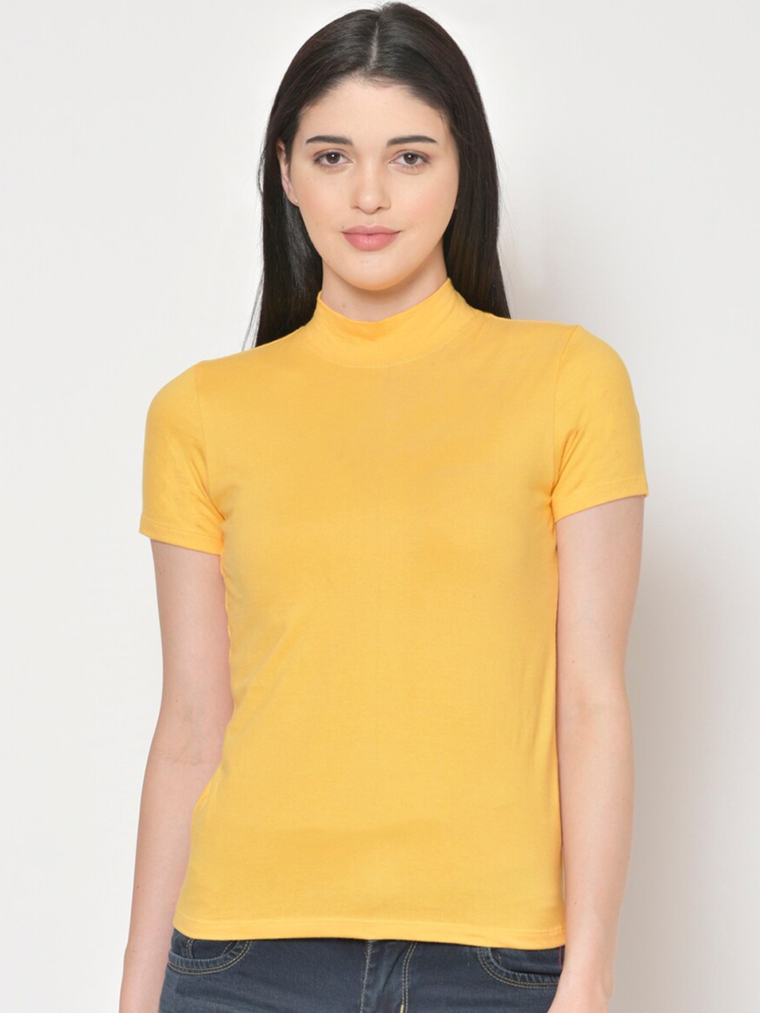 

Cation Women Yellow Solid Top