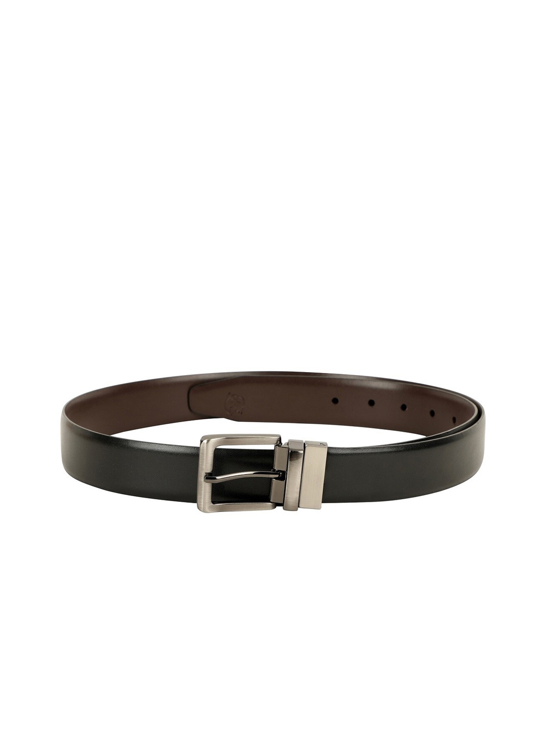 

ZEVORA Men Brown & Black Solid Reversible Belt