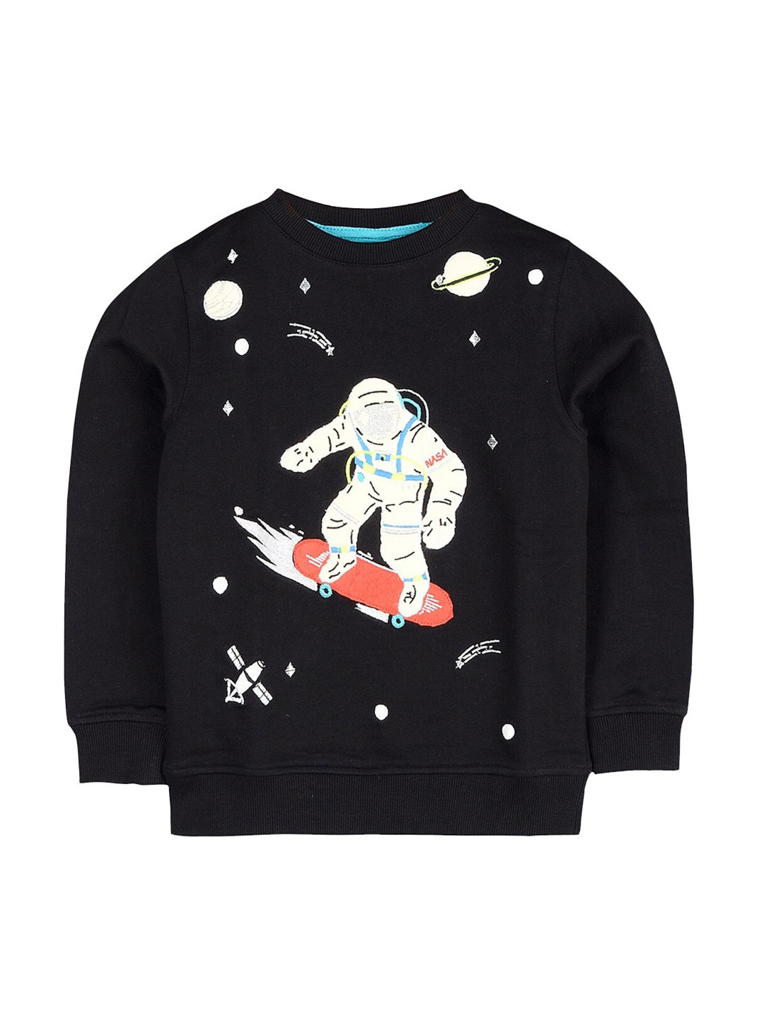 

Cherry Crumble Boys Black Printed Sweatshirt