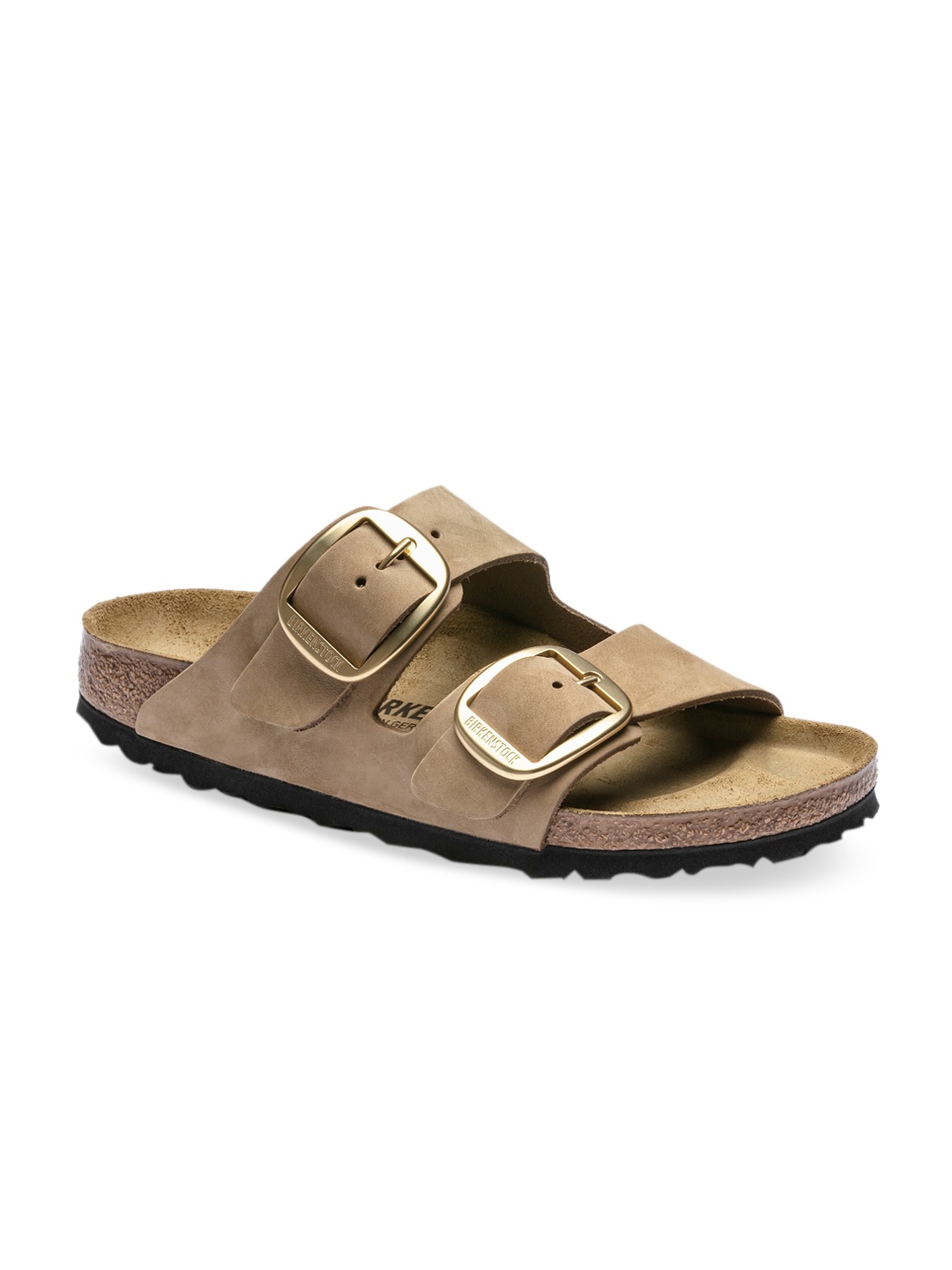 

Birkenstock Women Brown Solid Leather Arizona Narrow Width Flats