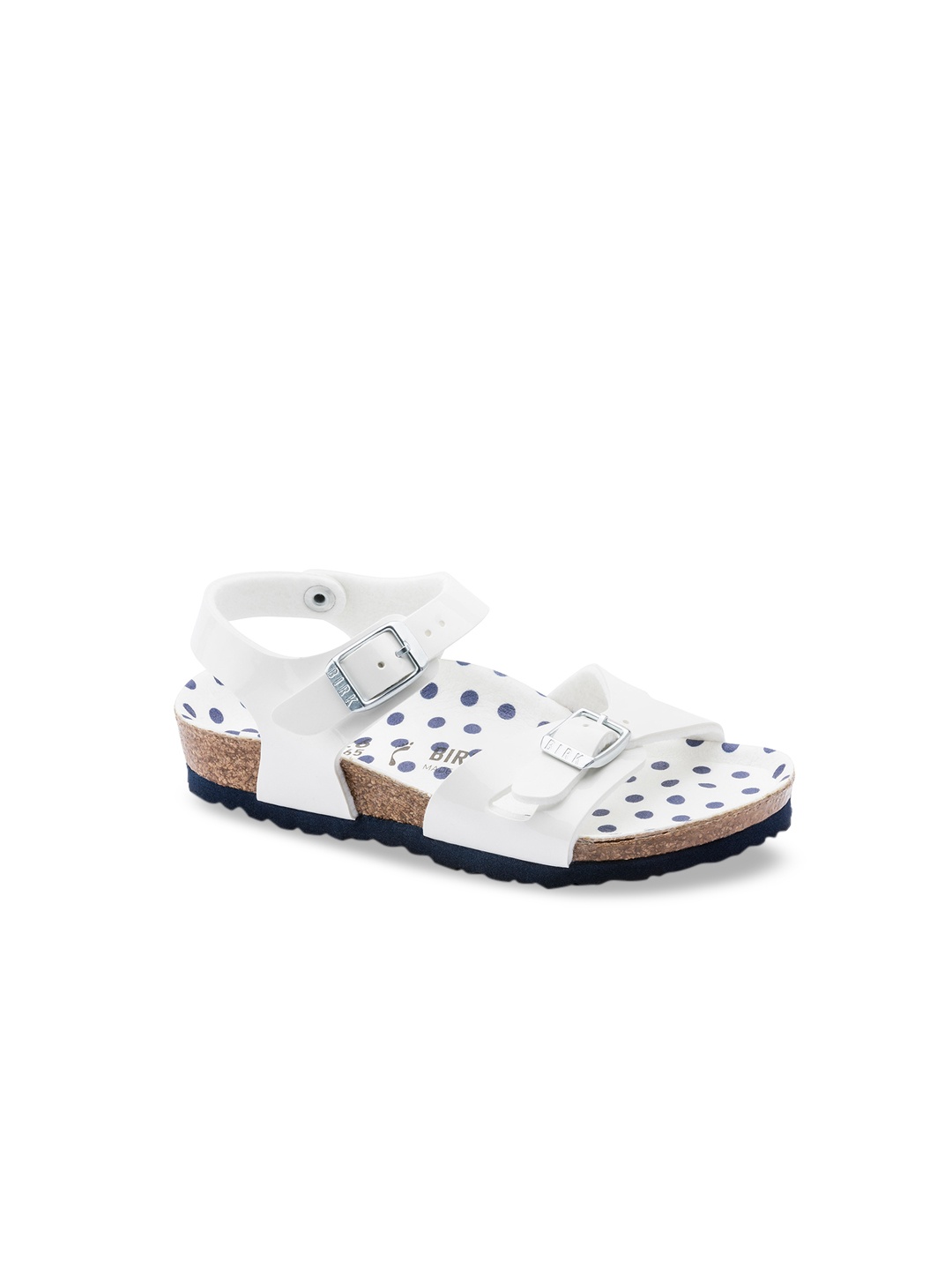 

Birkenstock Rio Nautical Dots White Narrow Width Birko-Flor With An Ankle Strap