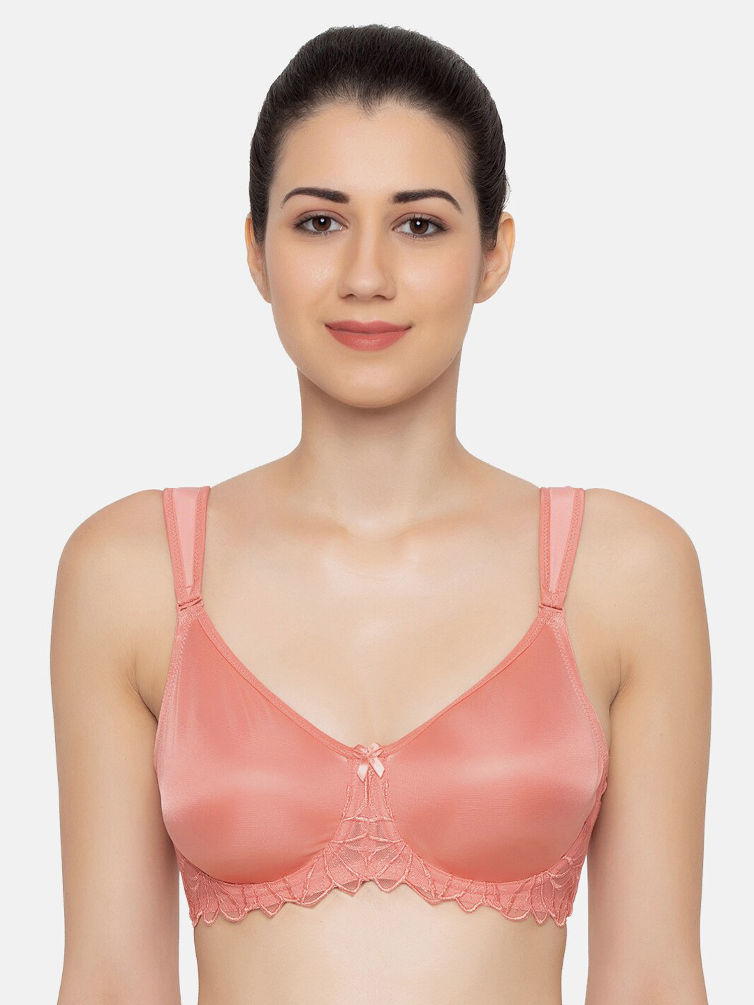 

Triumph Minimizer 151 Wired Non Padded Comfortable Support Big Cup Bra, Peach