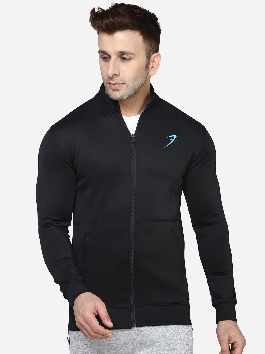 

FUAARK Men Black Solid Lightweight Sporty Jacket