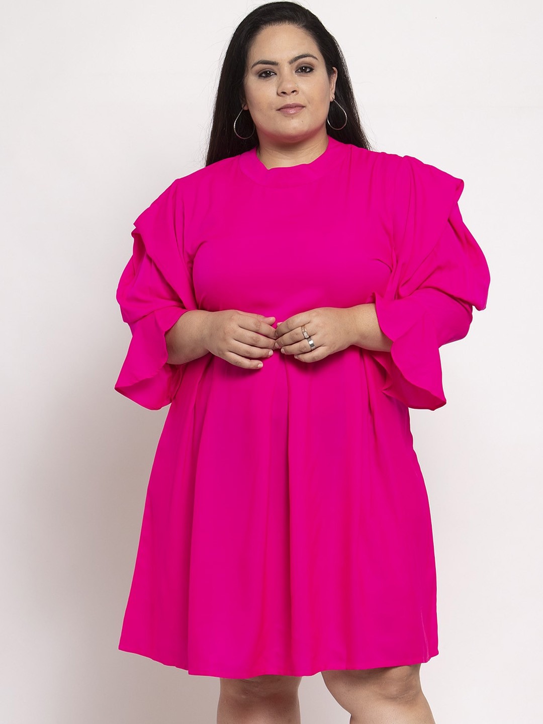 

Flambeur Women Solid A-Line Dress, Pink