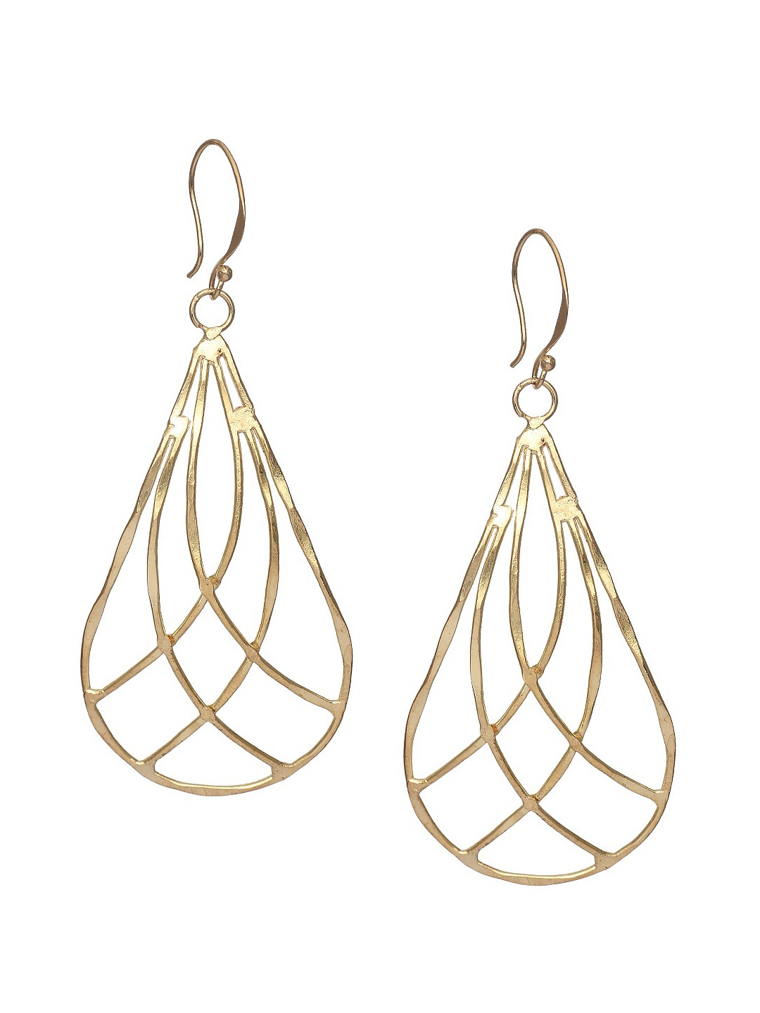 

Bodh Design Gold-Toned Teardrop Shaped Drop Earrings