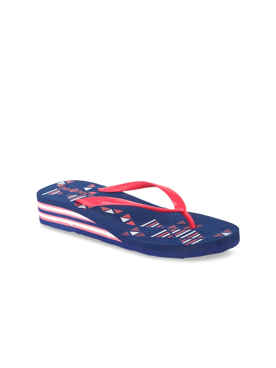 

Bata Women Blue Printed Open Toe Comfort Heels