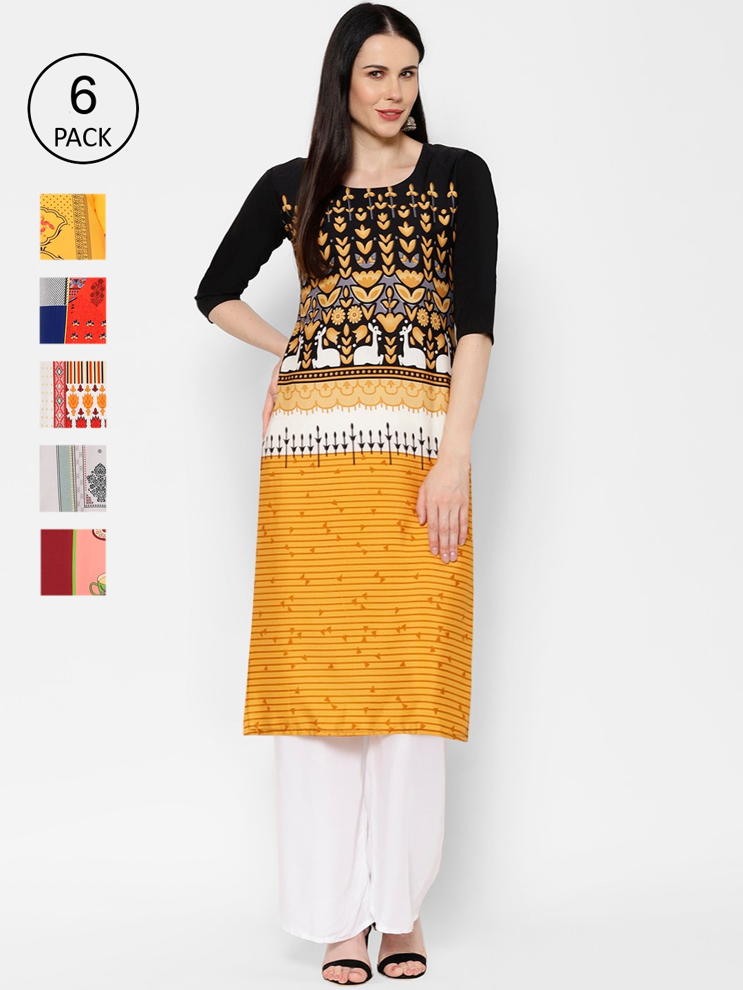 

7Threads Women Multicoloured Printed Straight Kurta, Multi