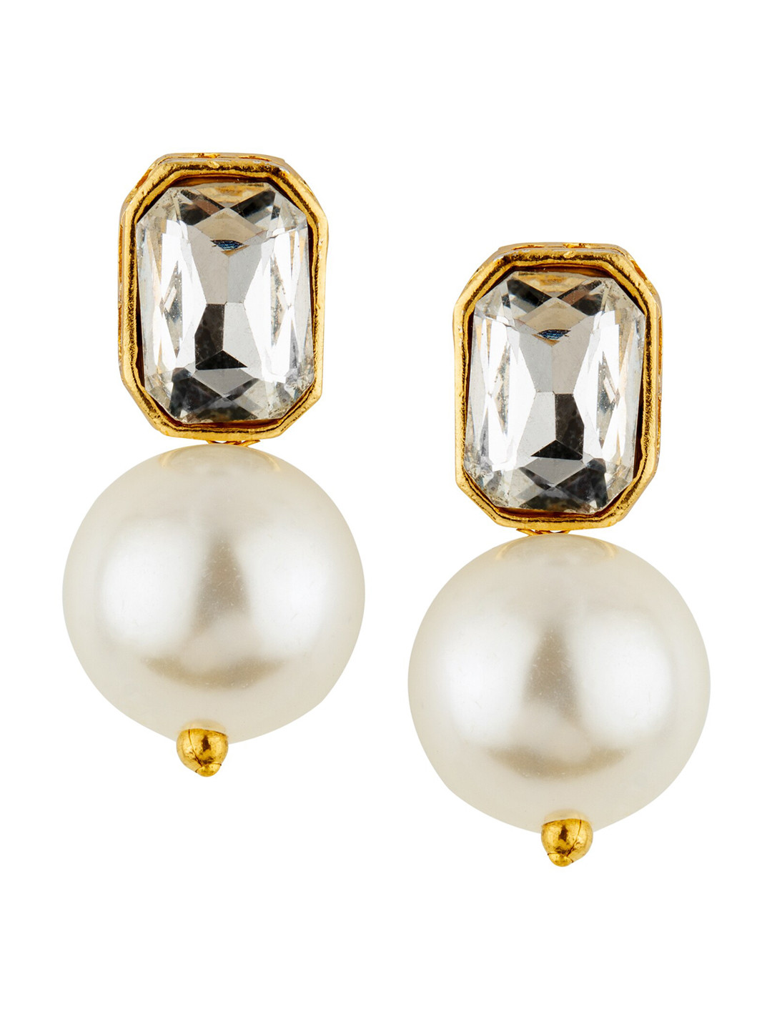 

E2O White & Gold-Plated Classic Studs