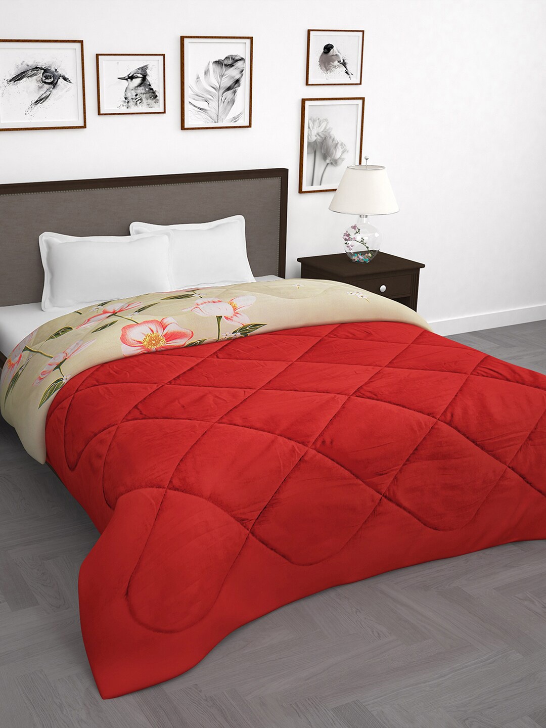 

Story@home Red & Beige Floral Mild Winter 200 GSM Double Bed Comforter