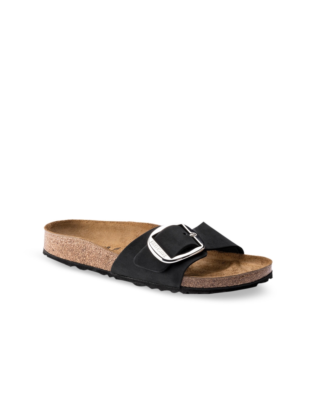 

Birkenstock Women Black Solid Leather Madrid Narrow Width Flats