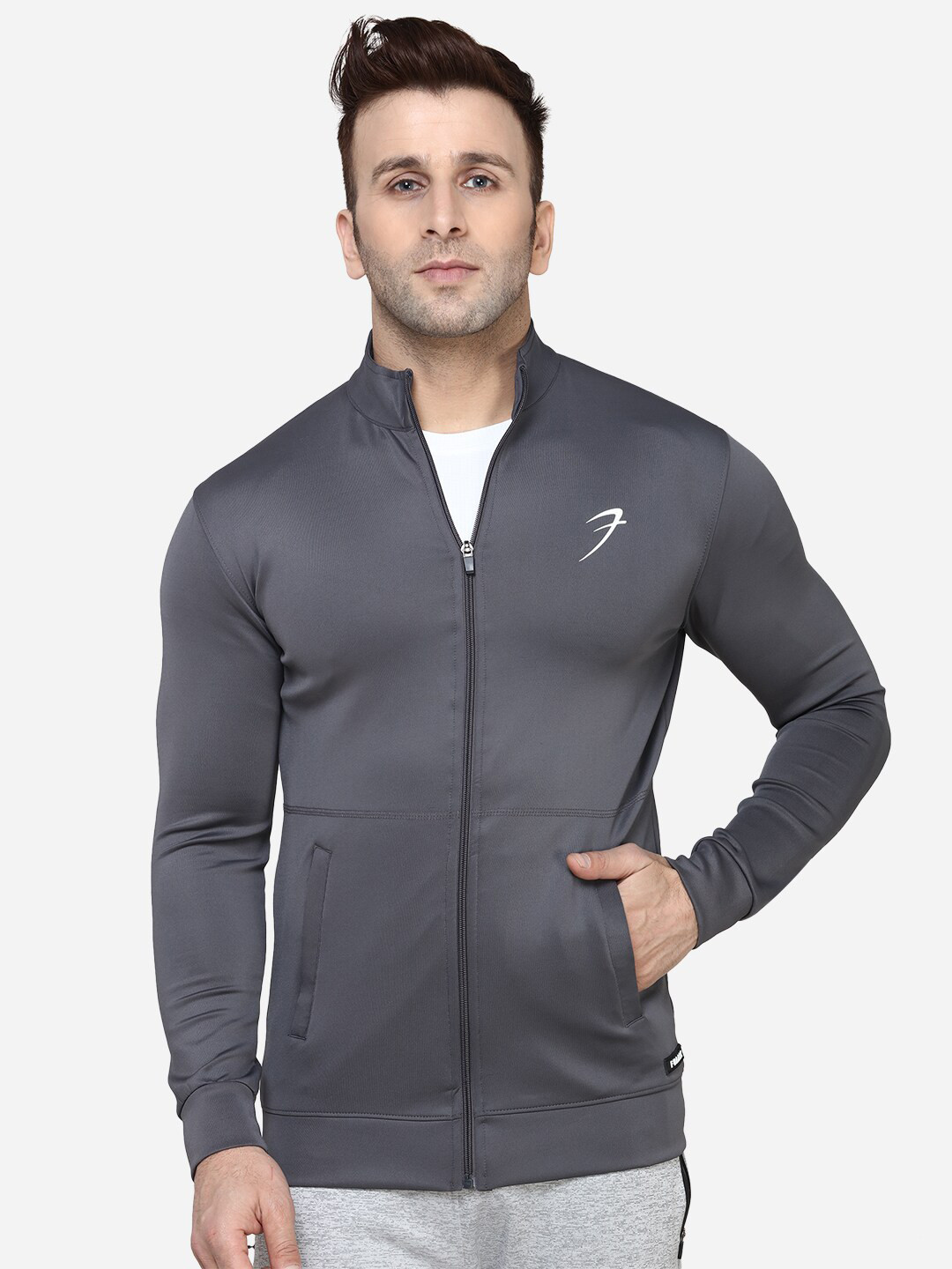 

FUAARK Men Grey Solid Lightweight Sporty Jacket