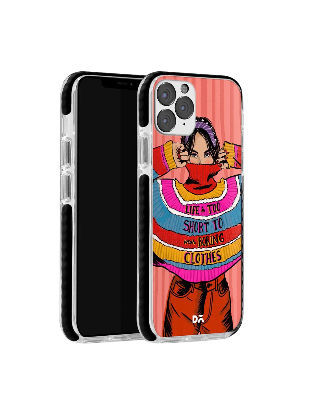 

DailyObjects Men Pink & Red Colourblock Jumper iPhone 11 Pro Stride Cover