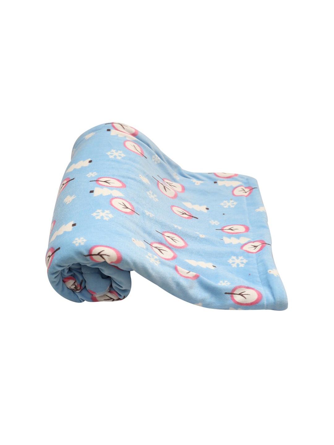 MeeMee Blue & Pink Abstract Mild Winter 400 GSM Single Bed Blanket