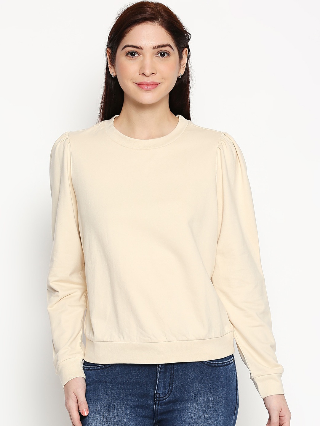 

Honey by Pantaloons Women Beige Solid Sweatshirt