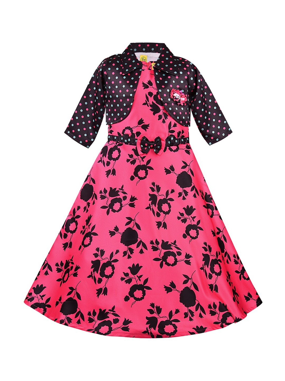 

Wish Karo Girls Pink Printed Maxi Dress