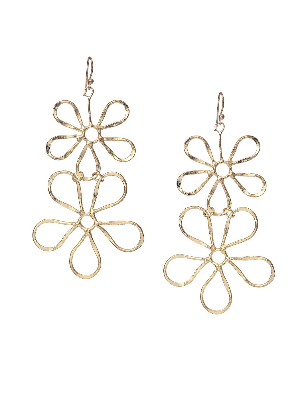 

Bodh Design Gold-Toned Floral Drop Earrings