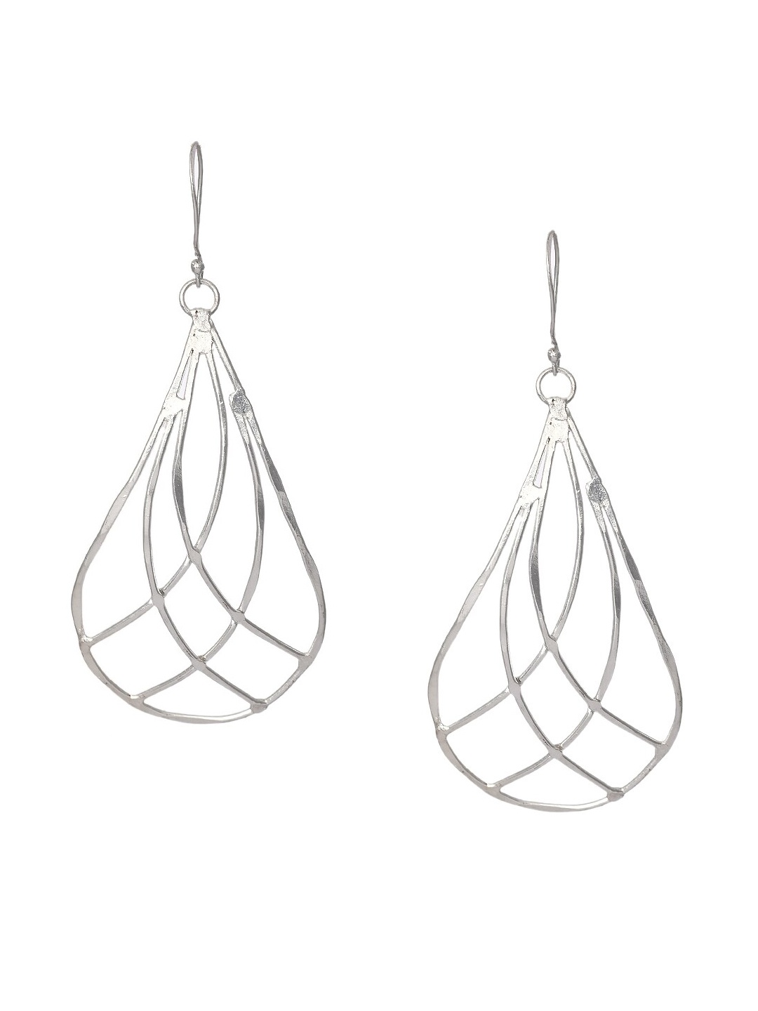 

Bodh Design Silver-Toned Contemporary Drop Earrings