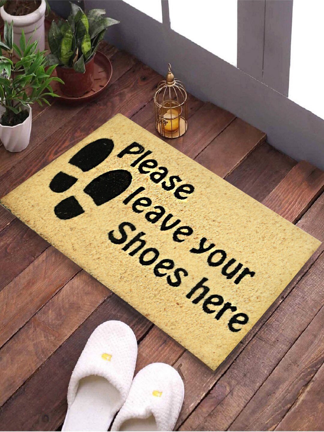 

SWHF Beige & Black Printed Anti-Skid Doormat