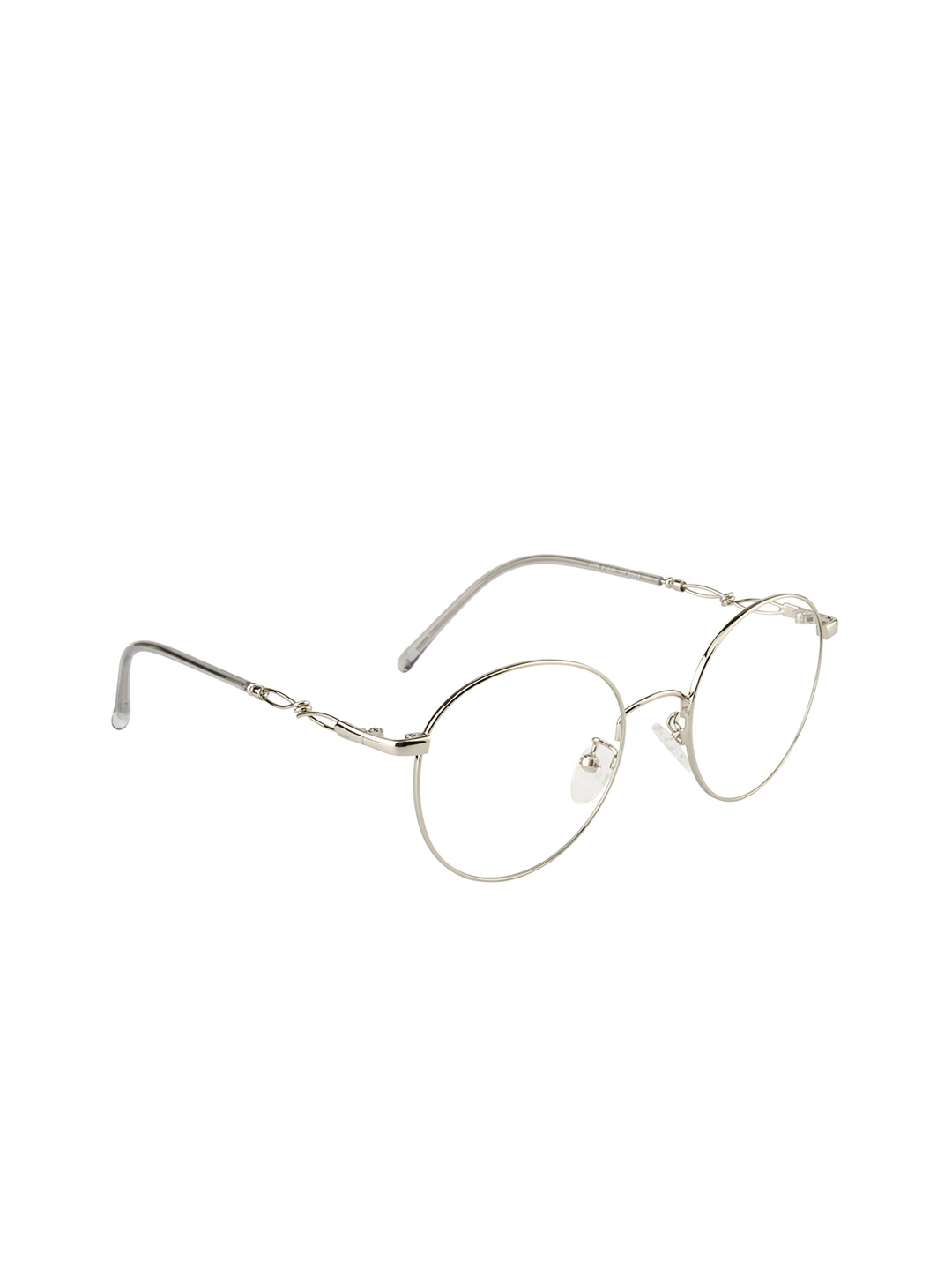 

Clark N Palmer Women Silver-Toned Solid Full Rim Round Frames CNP-3178-C3