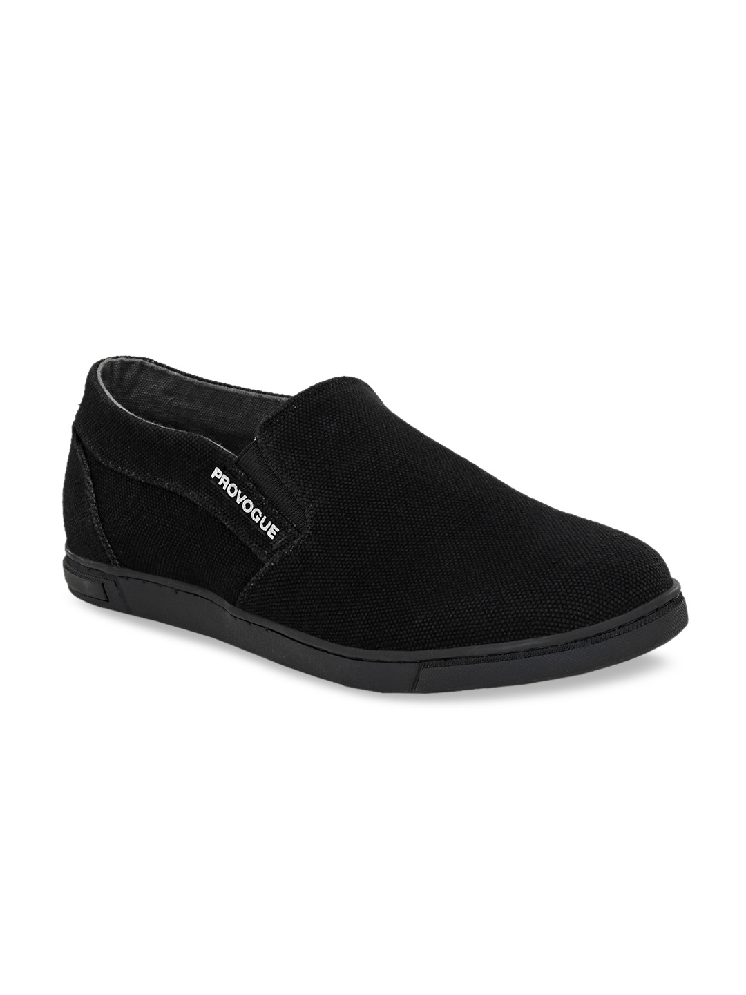 

Provogue Men Black Solid Slip-On Sneakers