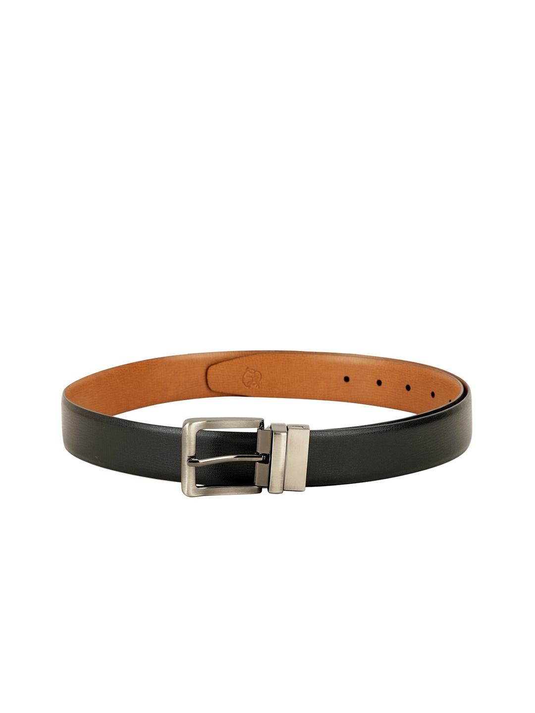 

ZEVORA Men Black & Tan Solid Reversible Belt