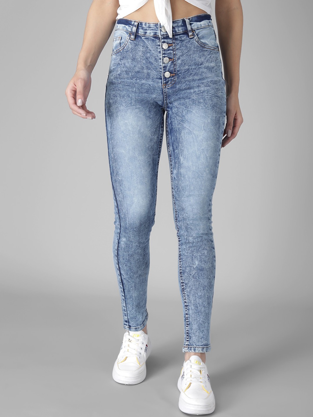 

Kotty Women Blue Skinny Fit High-Rise Clean Look Jeans