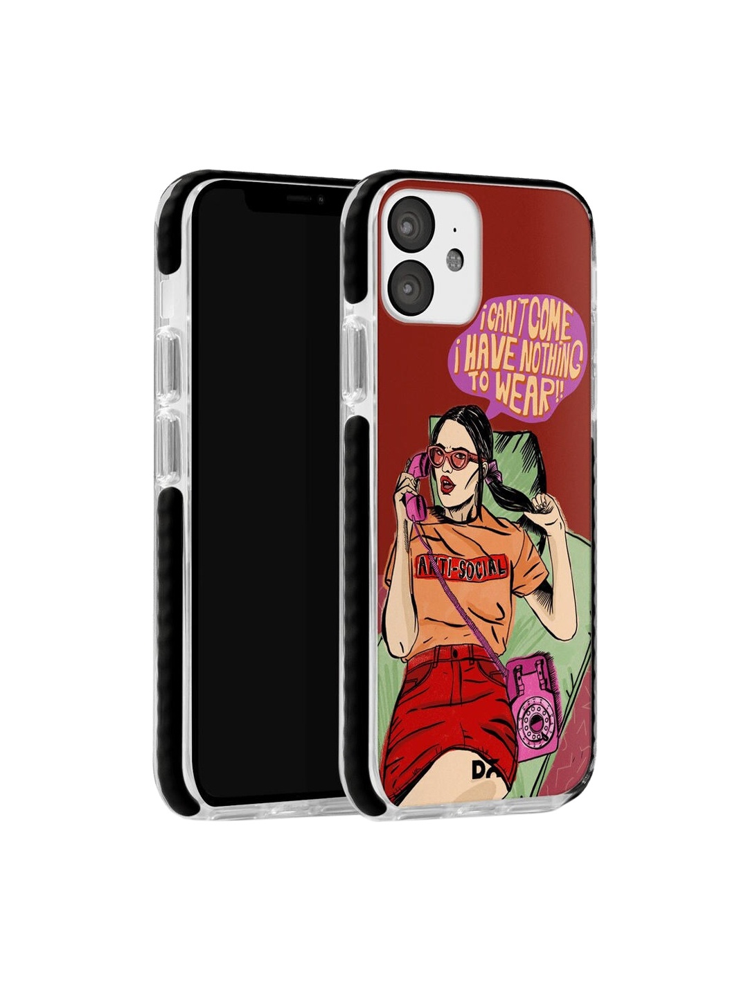 

DailyObjects Men Red & Green Anti Social Babe iPhone 11 Stride Back Cover