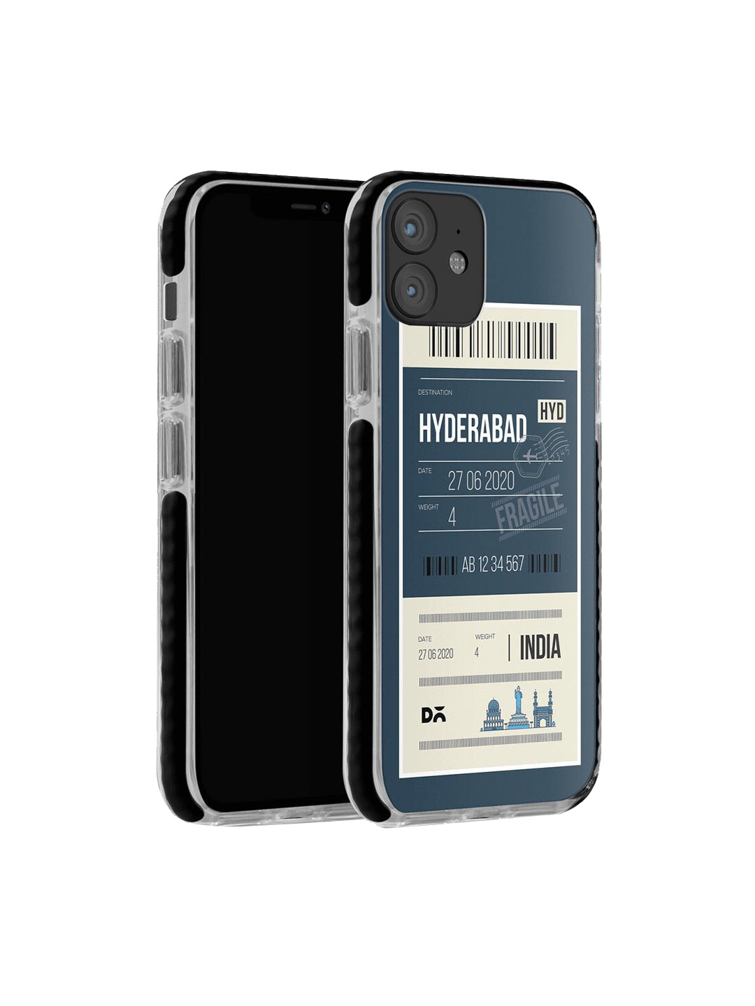 

DailyObjects Men Teal Blue & Beige Hyderabad City Tag iPhone 12 Pro Mini Stride Back Cover