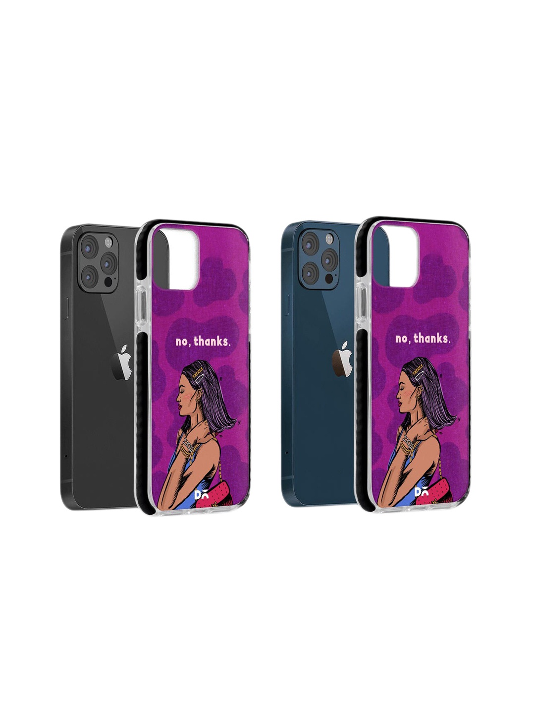 

DailyObjects Purple & Brown No thanks Stride iPhone 12 Pro Max Back Cover