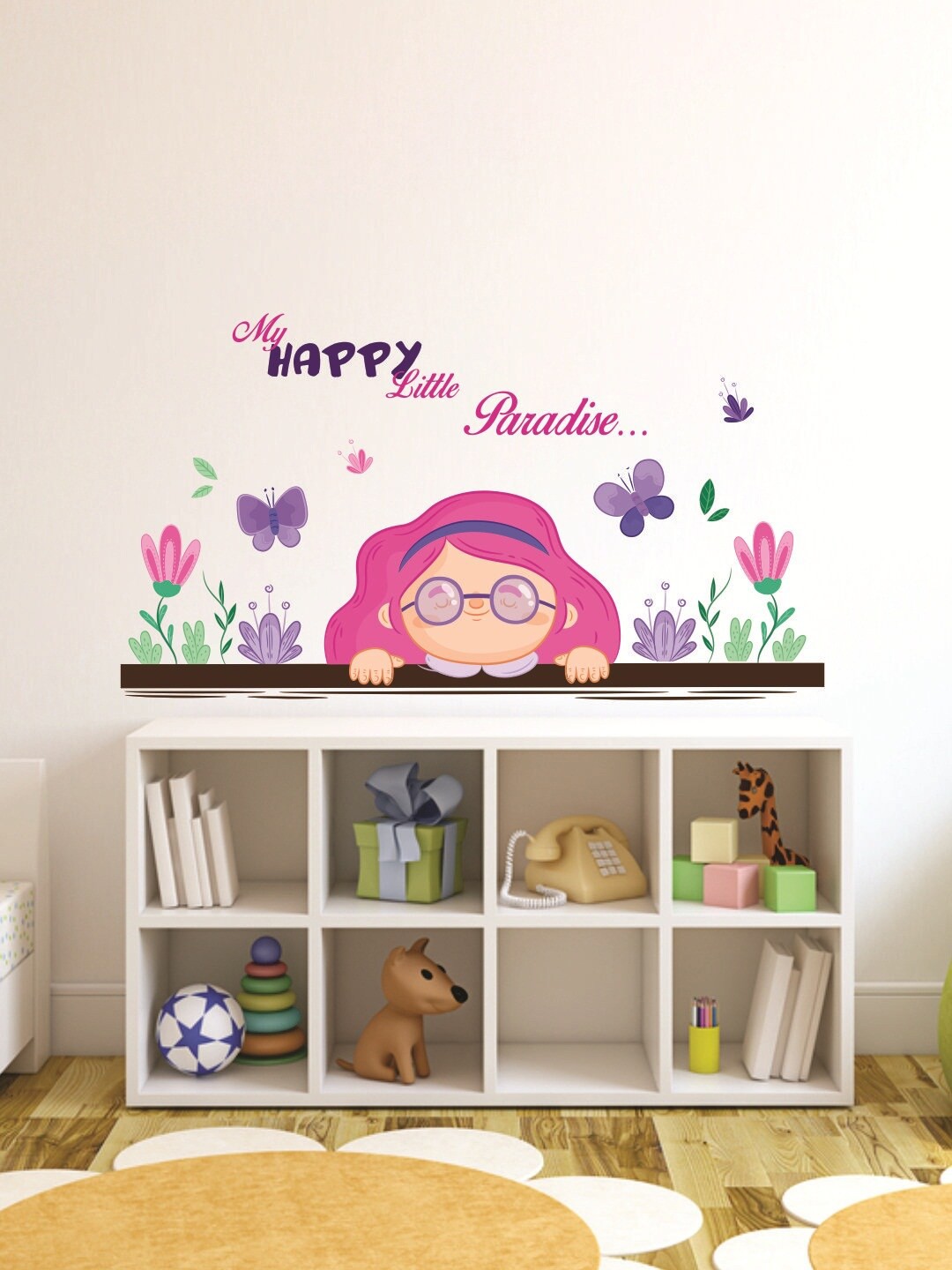 

WALLSTICK Pink & Purple Happy Paradise Large Vinyl Sticker