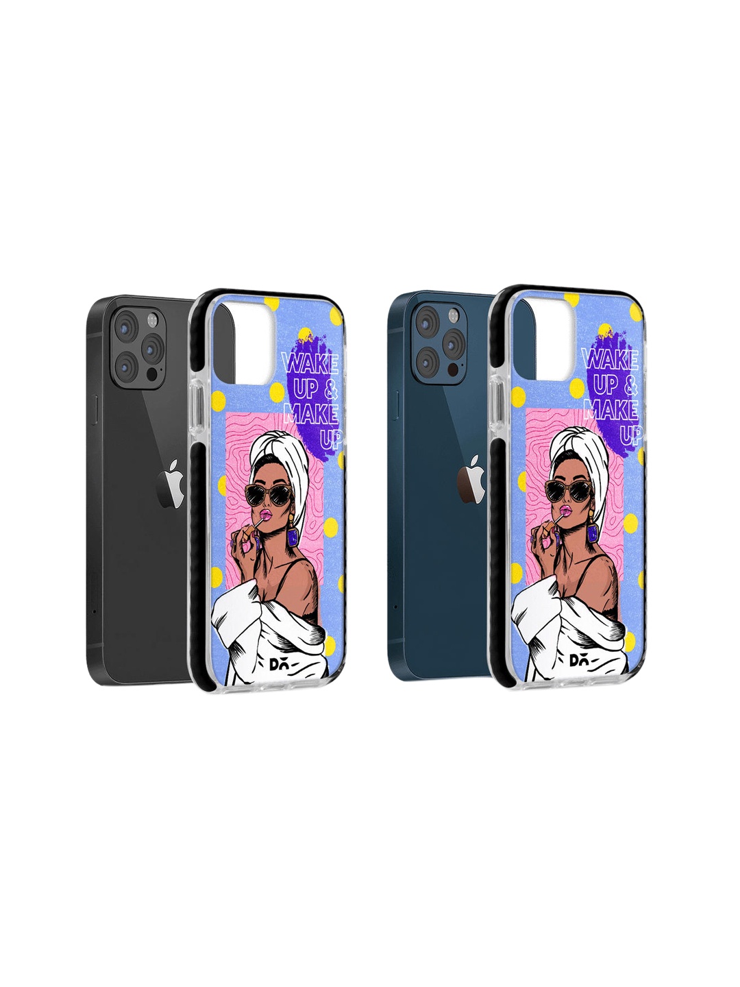 

DailyObjects Blue & Pink Makeup Ritual Stride iPhone 12 Pro Max Cover