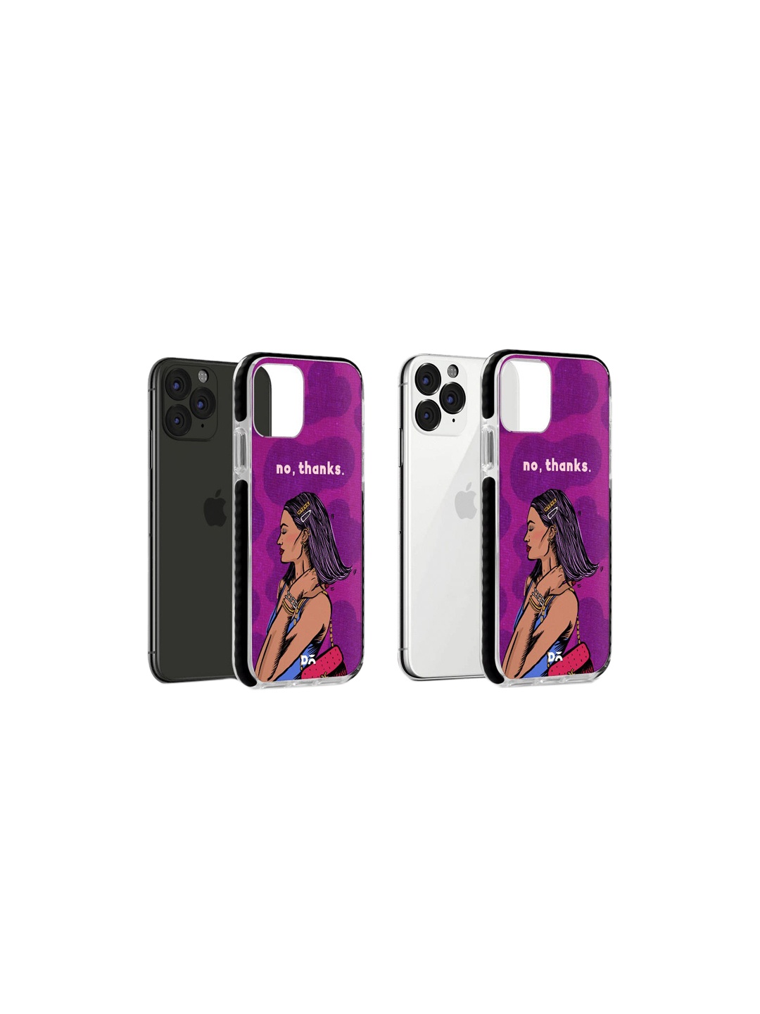 

DailyObjects Purple & Beige No Thanks Stride Printed iPhone 11 Pro Max Back Cover
