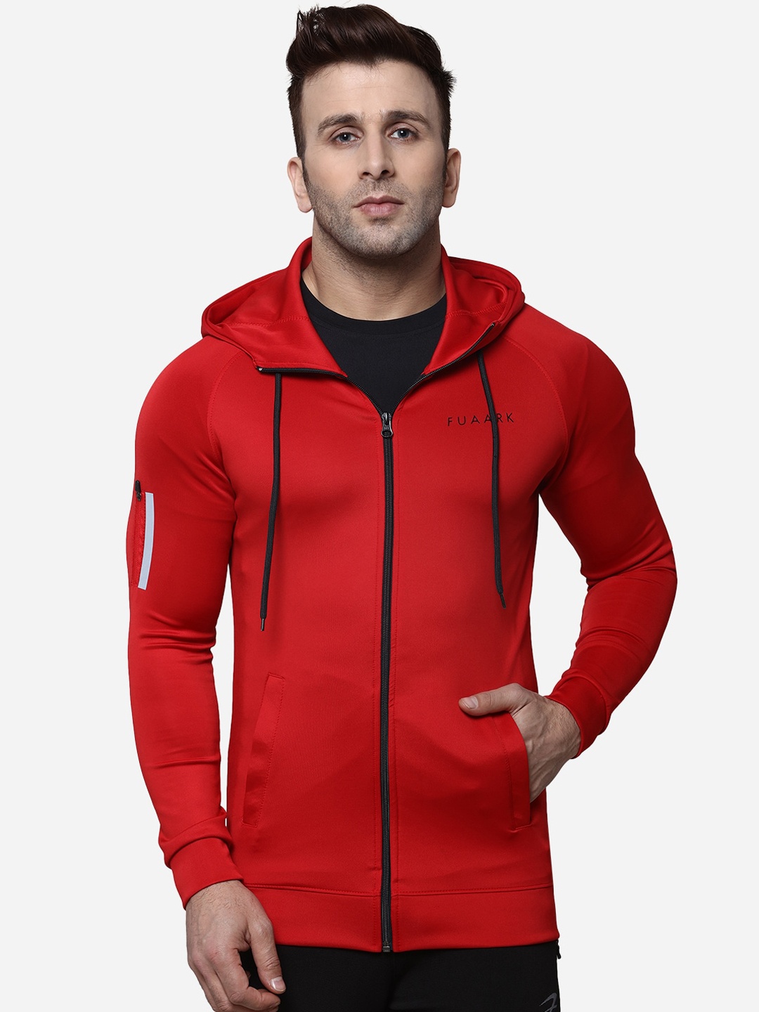 

FUAARK Men Red Solid Lightweight Sporty Jacket