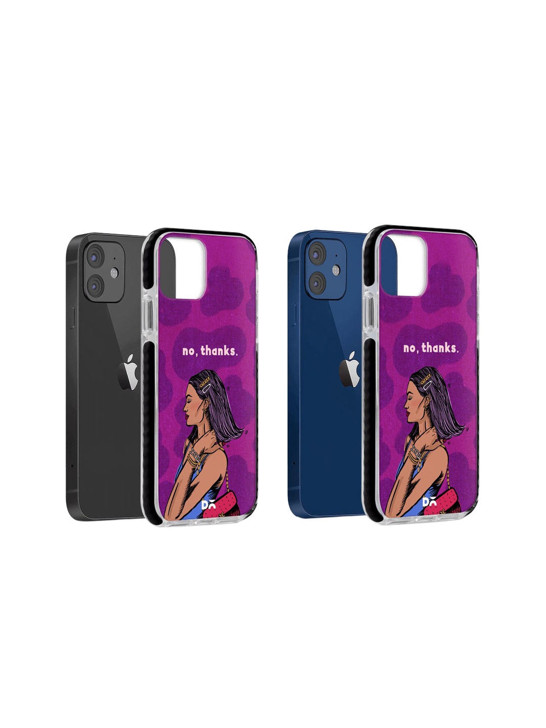 

DailyObjects Purple & Black No Thanks Stride iPhone 12 Mini Cover