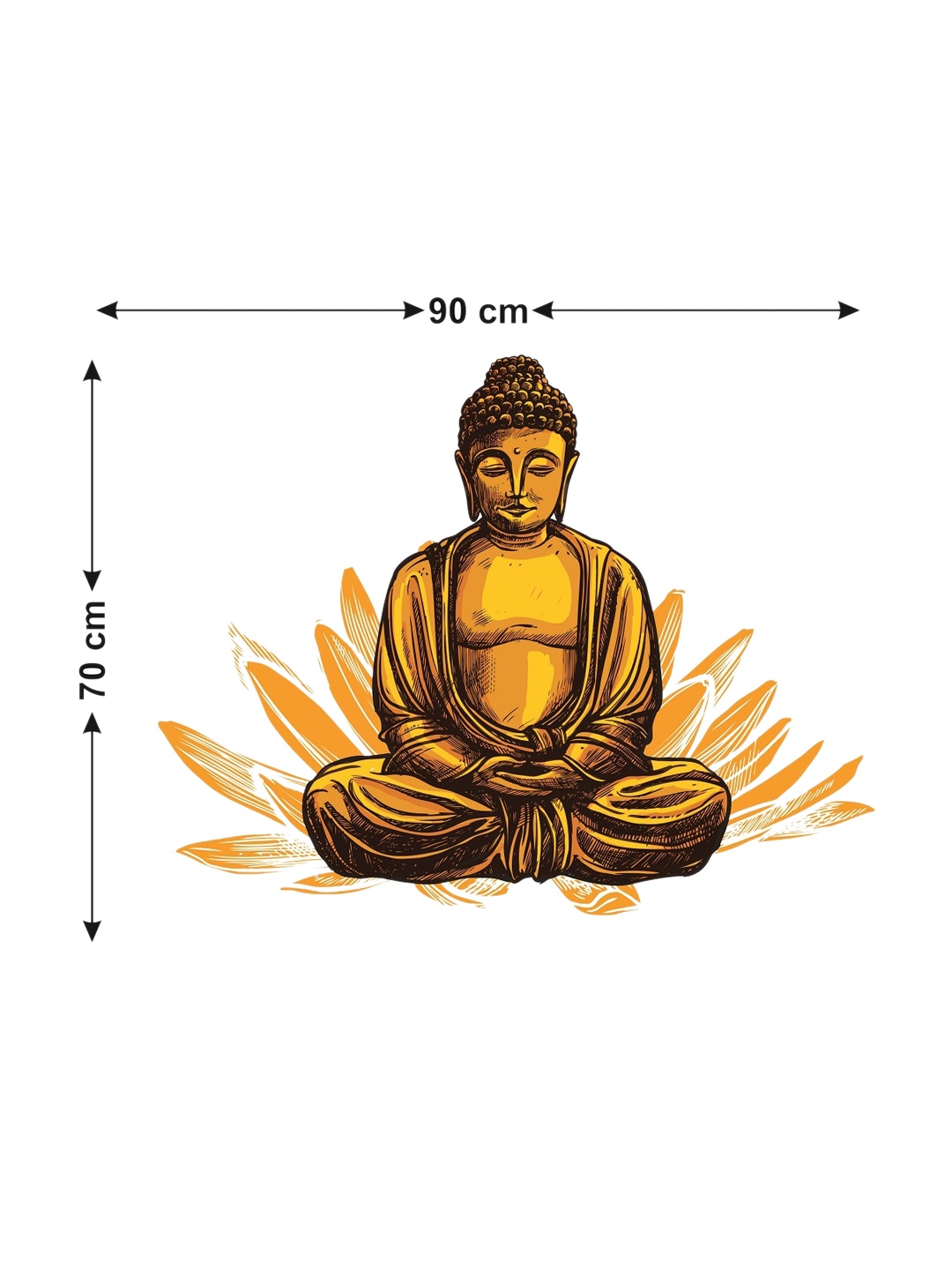 

WALLSTICK Yellow & Black Lord Buddha Wall Sticker