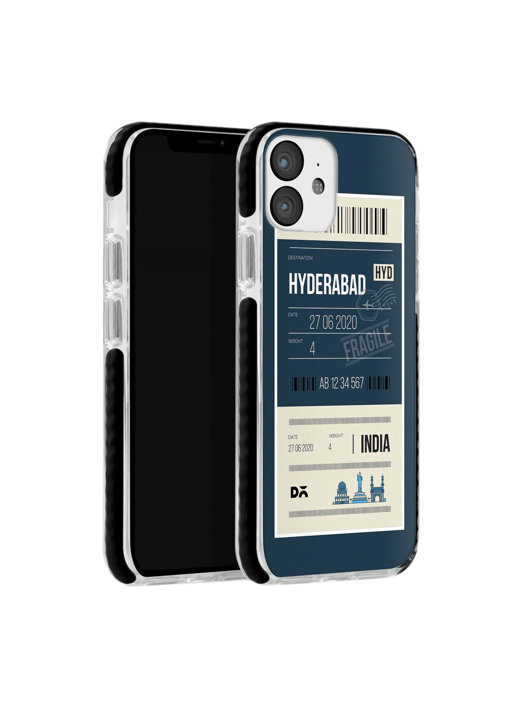 

DailyObjects Teal Green & Beige Hyderabad City Tag iPhone 11 Stride Back Cover