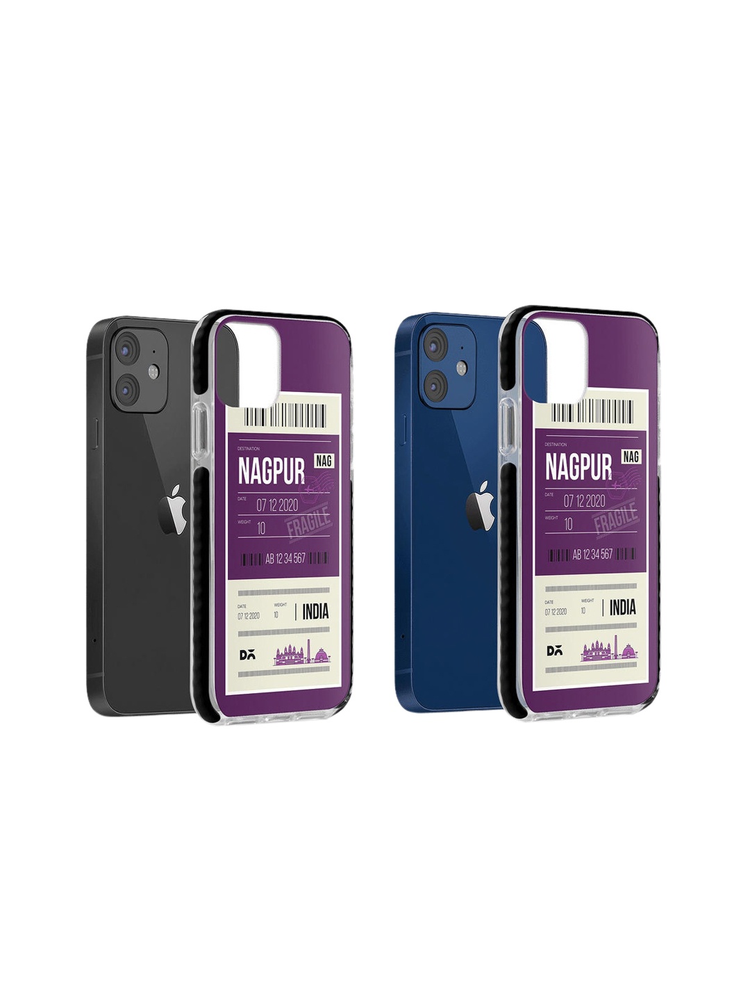 

DailyObjects Purple & White Nagpur City Tag Stride Printed iPhone 12 Mini Case Cover