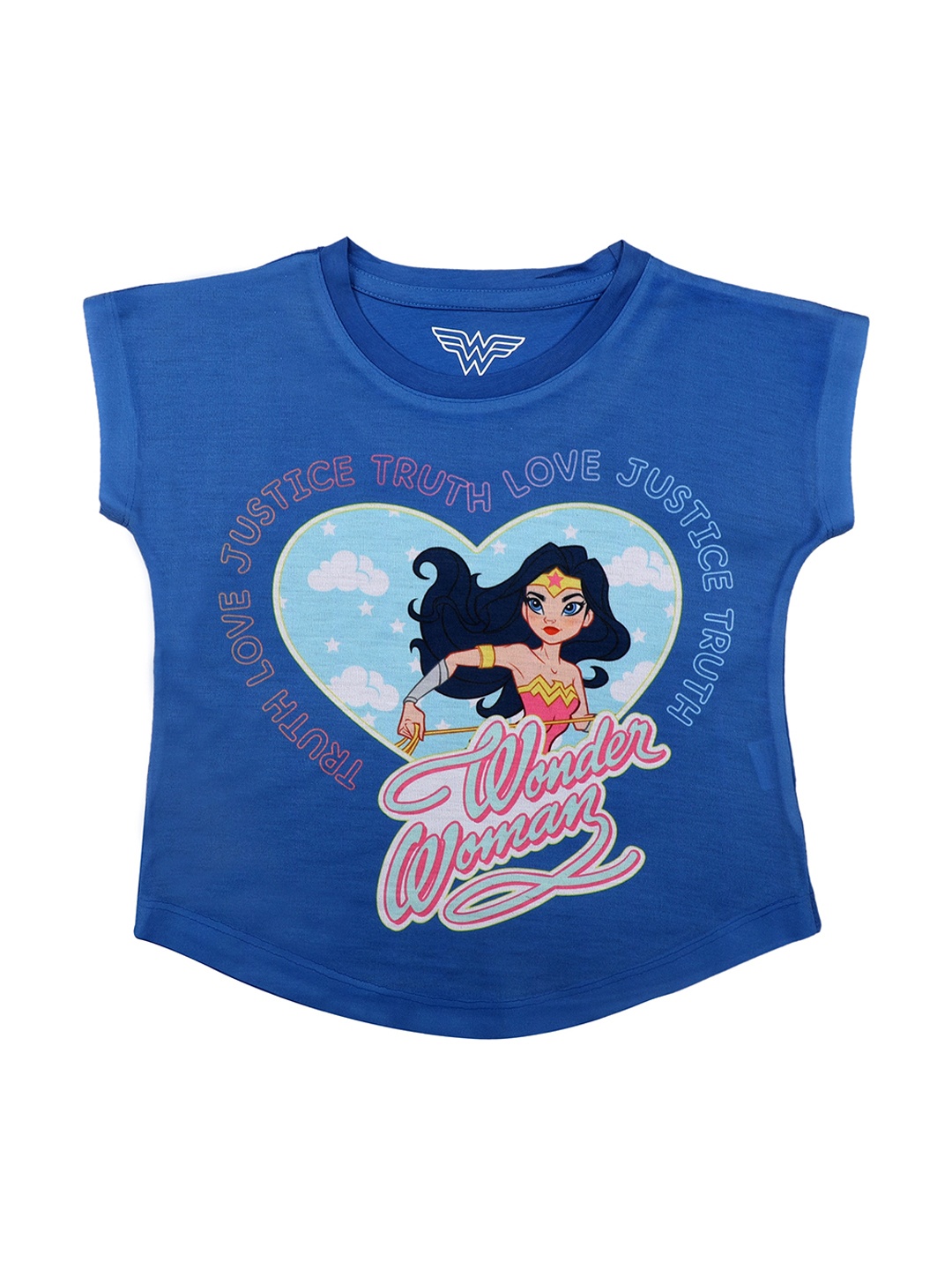 

Wonder Woman Girls Blue Printed Top