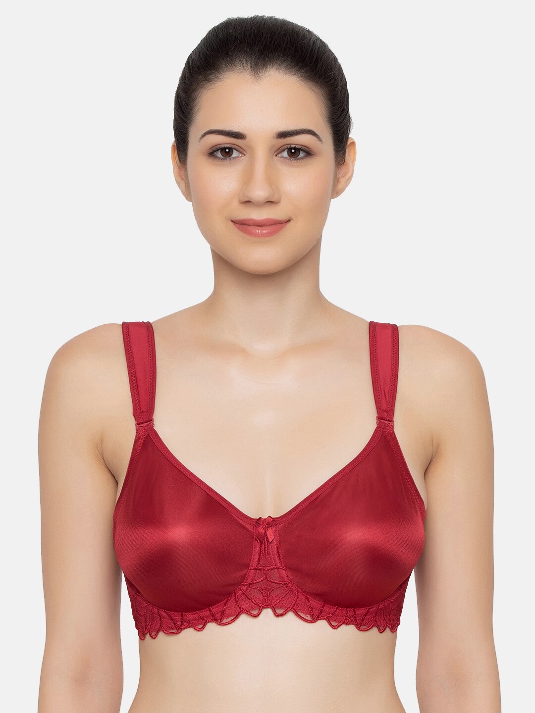 

Triumph Minimizer 151 Wired Non Padded Comfortable Support Big Cup Bra, Red