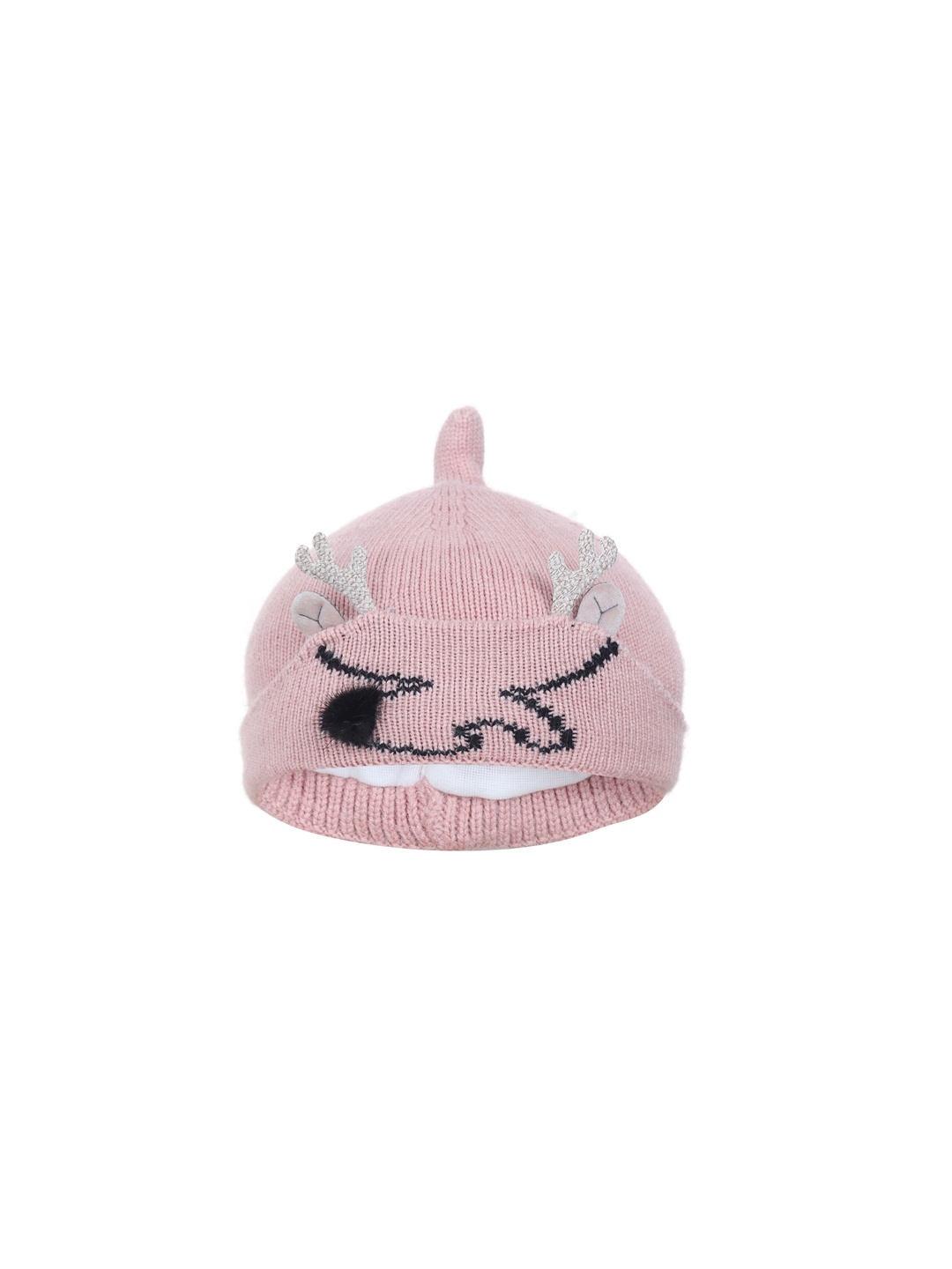 

FabSeasons Girls Peach-Coloured Self Design Beanie